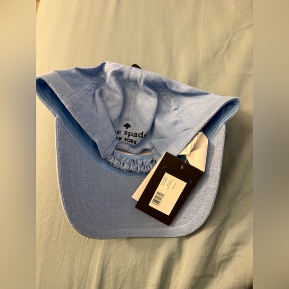 Kate Spade Women’s Linen Baseball Cap in Cosmic Zen (Light Blue) main image 4